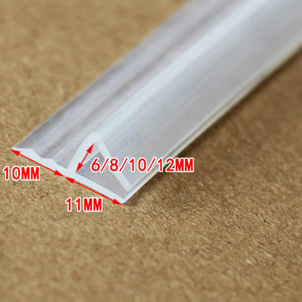 Shower Stall Seals Frameless Glass Door Sash Window Sealing Strips Weatherstripping Draft Stopper Silicone Rubber Transparent