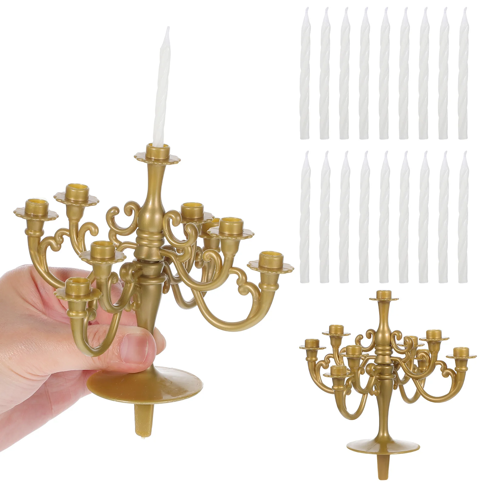 

2Pcs Candlestick Cake Toppers Creative Elegant Reusable Cake Decoration Party Wedding Birthday Festival Supplies