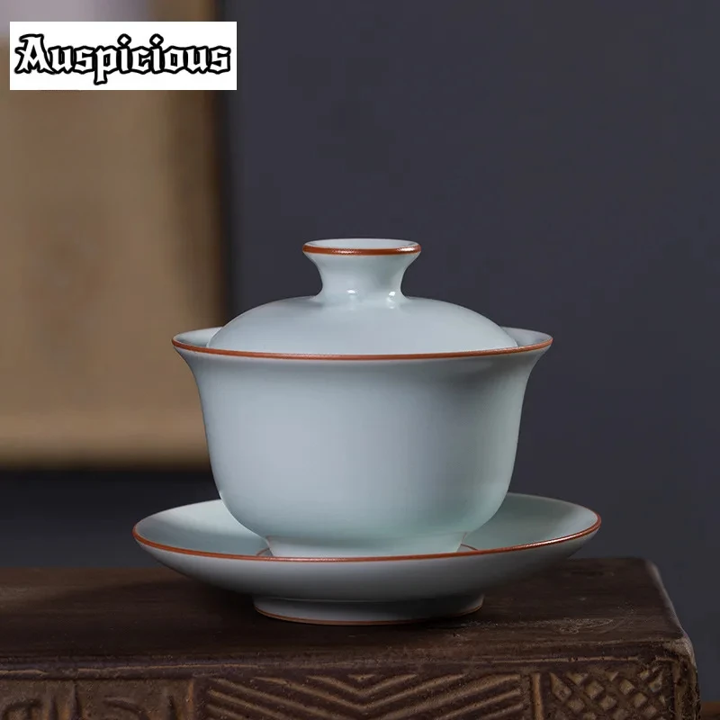 

200 мл высококачественная чайная варенька Longquan Celadon Gaiwan Boutique, бытовая чайная миска с крышкой, комплект чайника, крышка, миска, посуда для напитков, ремесло