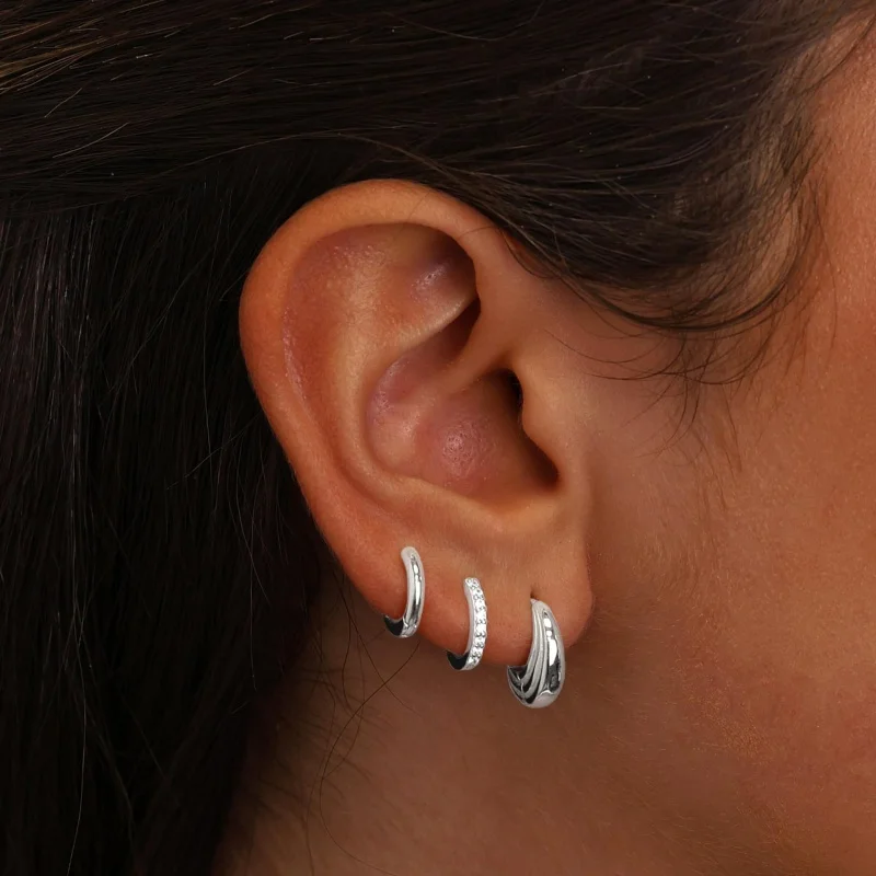 Round Ear Buckle Three Piece Set, High-end and Elegant, Ear Bone Clip Versatile, Exquisite Jewelry and Accessories Wholesale