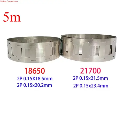 18650/21700 배터리 스폿 용접 니켈 도금 스트립, 18650/21700 리튬 이온 배터리 용접 니켈 시트, 두께 0.15mm, 5m, 2P Best5