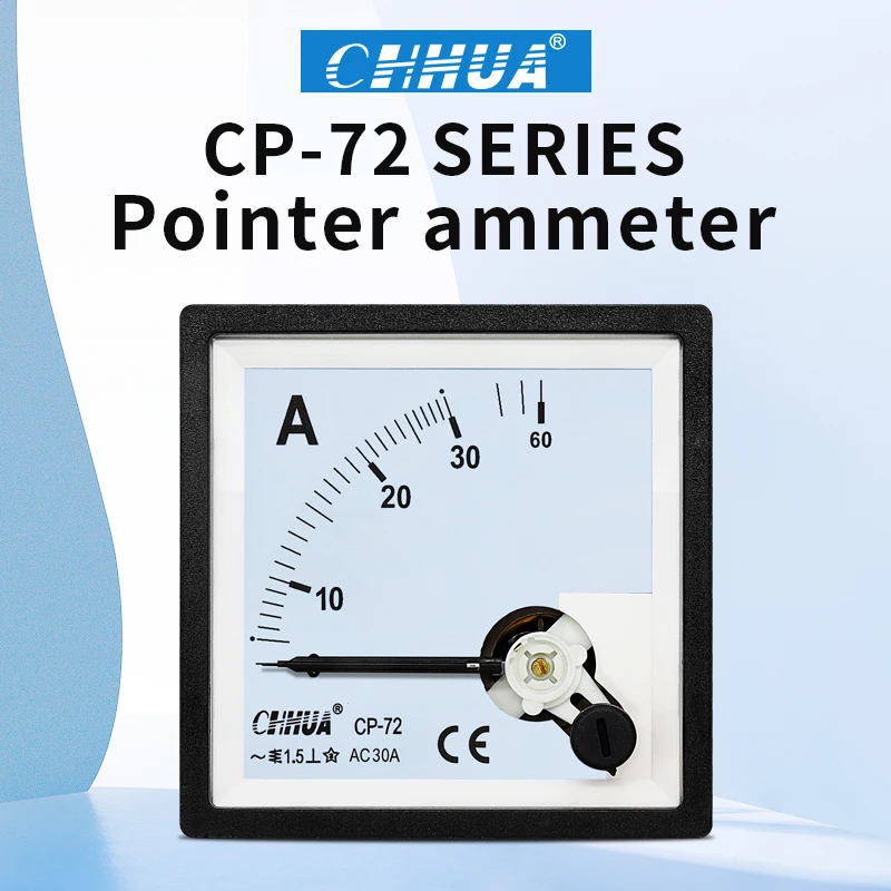 CP-72 AC Analog Ammeter panel size72X72 1A2A3A5A10A15A20A30A50A 30/5 50/5 100/5 etc Factory direct selling, complete specations