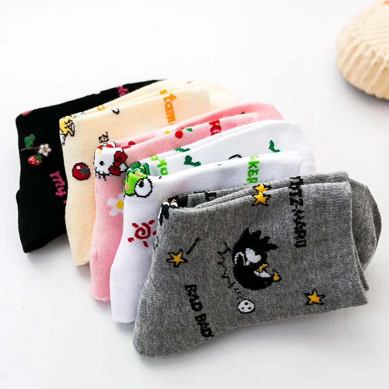 

Kawaii Socks Melody Cinnamoroll Women's Sweet Cartoon HelloKittys Kirby Cute Kids Socks Girls Little Girl Socks