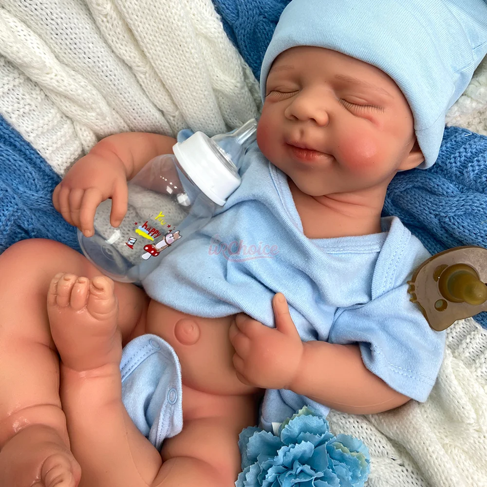 20-calowa lalka Reborn do spania, Pascale, w całości wykonana z silikonu, obciążona, miękka, noworodek dziewczynka/chłopiec dla artystów z widoczną teksturą skóry.