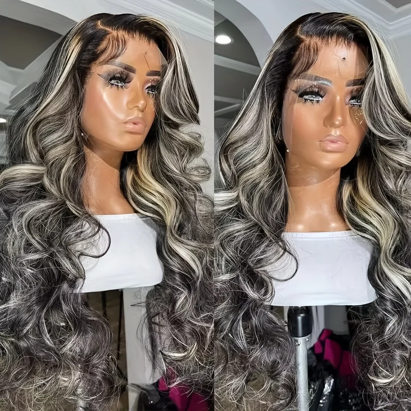 

Парик из натуральных волос 1B/27 Highlight Lace Frontal, 13X4, 13x6, плотность 200%, блонд-коричневый, предварительно снятая линия роста волос, 36 дюймов, волнистый, HD Lace Front Wigs