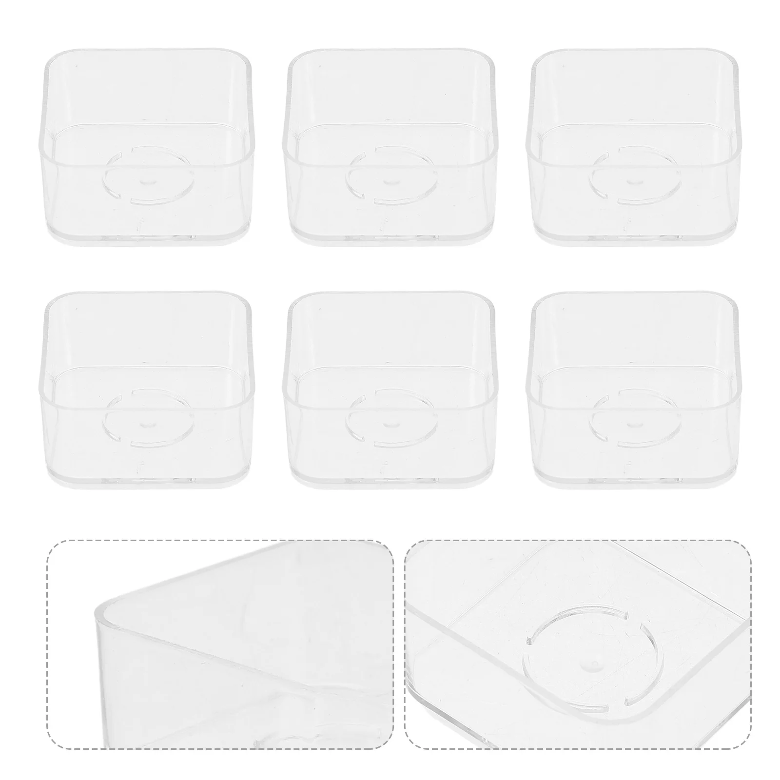 

10 pcs Clear Plastic Tea Light Cups Square Votive Holders For Diy Making Transparent Flame-Retardant Containers