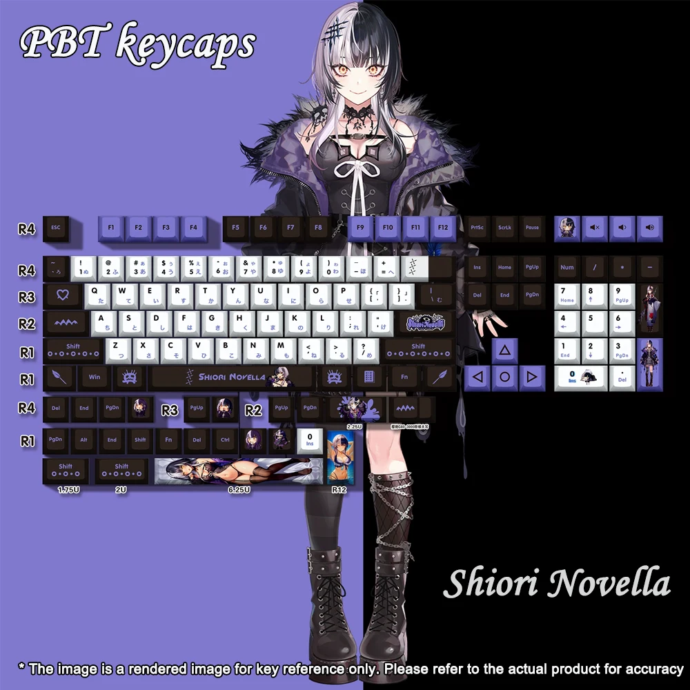 

Anime Keycaps Kanata Hololive Vtuber Key Cover PBT DYE Sublimation Cherry Profile For MX Cross Switch Keycap Mechanical Keyboard