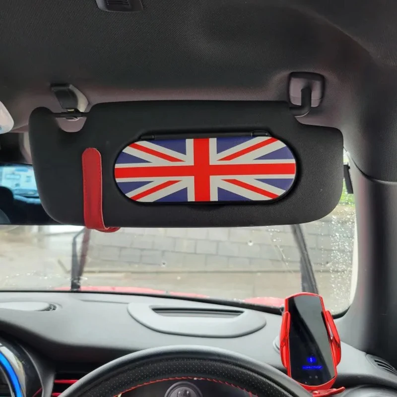 Car Makeup Mirror Back Leather Stickers for Mini Cooper F54 F55 F56 F57 F60 Coutryman Clubman Interior Decoration Accessories