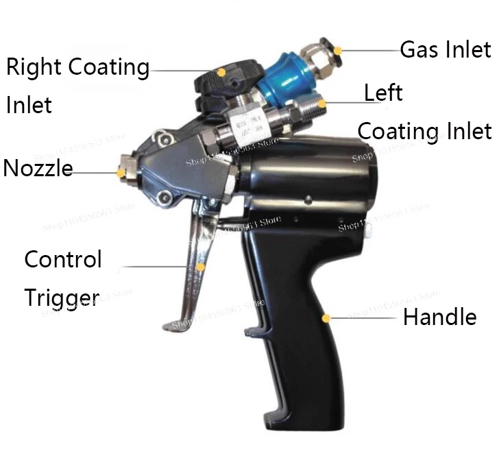ปืนสเปรย์โฟมโพลียูรีเทน P2 Air Purge PU Foaming ฉีด AB สององค์ประกอบปืนสเปรย์เคลือบโพลียูเรียแรงดันสูง