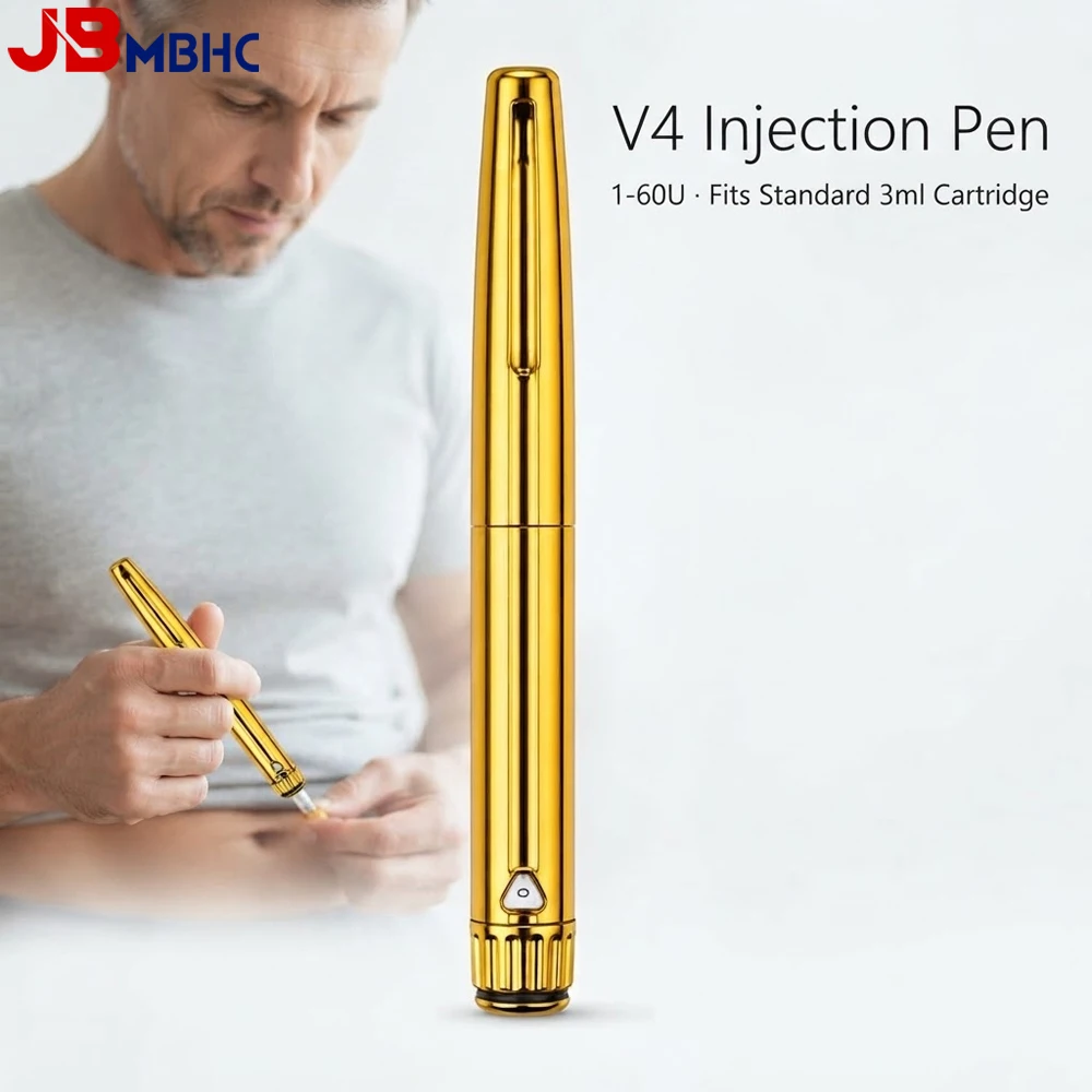 Reusable Research Pen Injector with Precise 1-60U Adjustable Dose, V4 Injection Pen for Peptide Fits Standard 3ml Cartridges