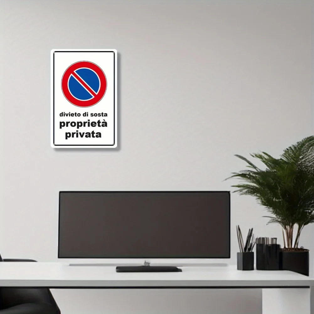 لافتة حديدية ثنائية الأبعاد "بدون مواقف السيارات الخاصة" - قطعة واحدة من لوحة ديكور مستطيلة، ديكور جداري للمنزل والمقهى #4