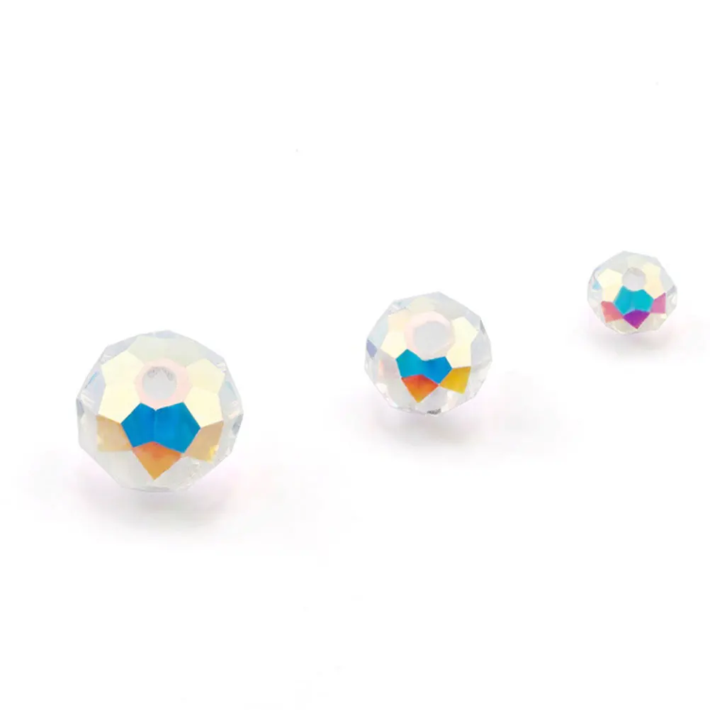 

300Pcs DIY Round Crystal Beads 4mm Colorful Plating Accessories for Jewelry Making Necklace Bracelet Craft 4mm Glass Beads