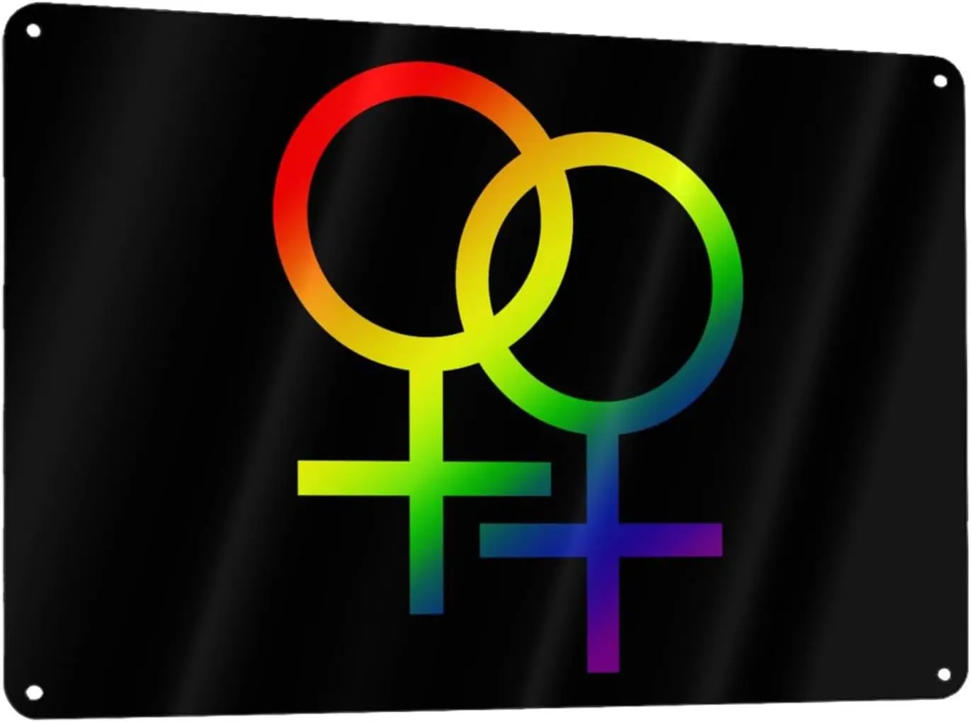 Double female symbol represents Lesbian women Metal Sign, 8x12 Inch Metal Wall Art Signs Cover Aluminum for Men/Women/Indoor/Out