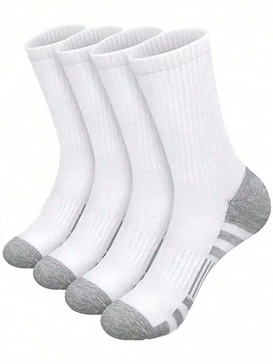 

Mens White Crew Socks Antibacterial Moisture Wicking Sports Socks For Daily Casual Outdoor Wear