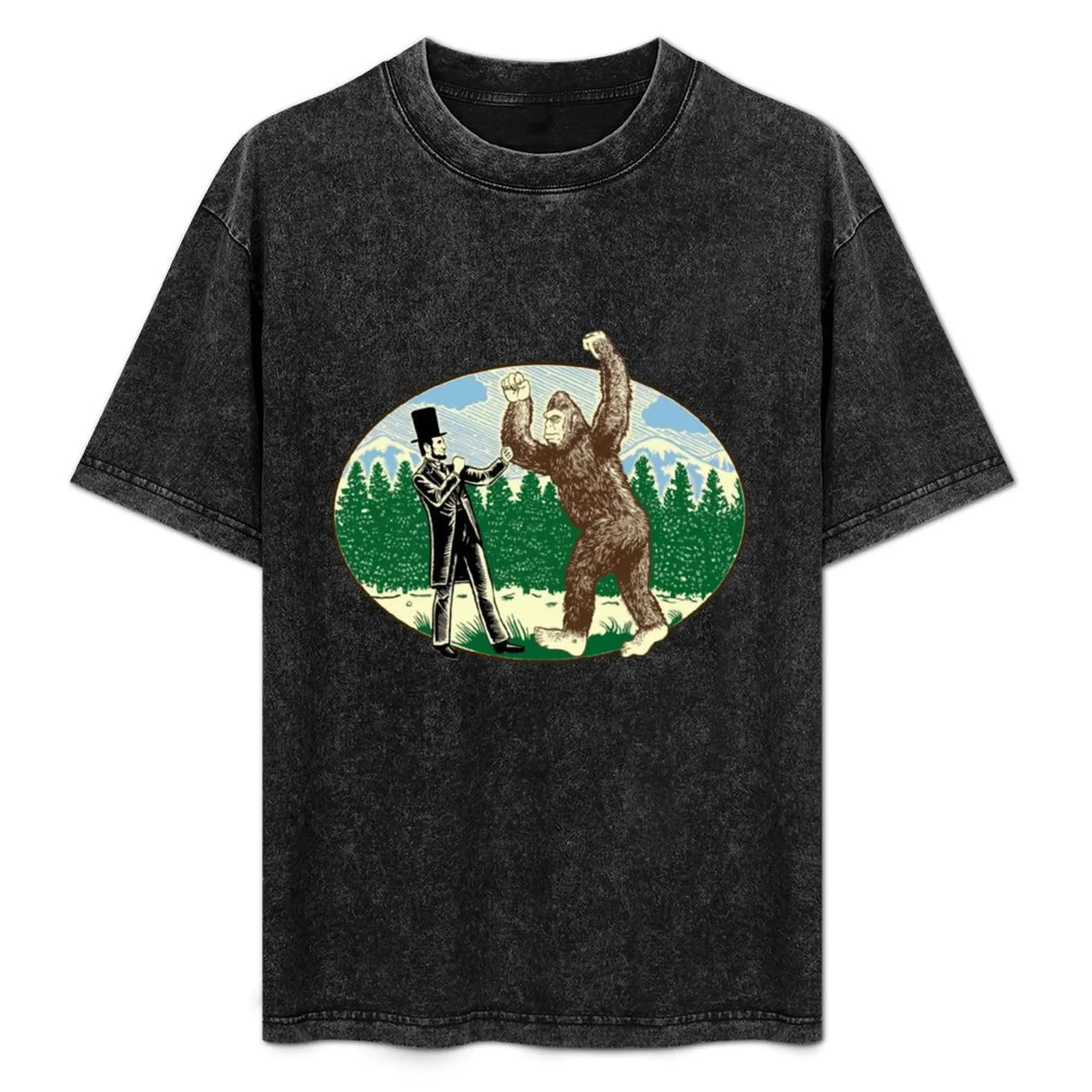 

Футболка с логотипом ABE Lincoln Sasquatch Hunter Bigfoot, базовая футболка с короткими рукавами для мужчин