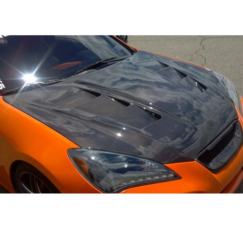 

Wisdom Workshop Compatible with Hyundai Genesis Coupe Modified Carbon Fiber Multi-Hole Engine Front Cover