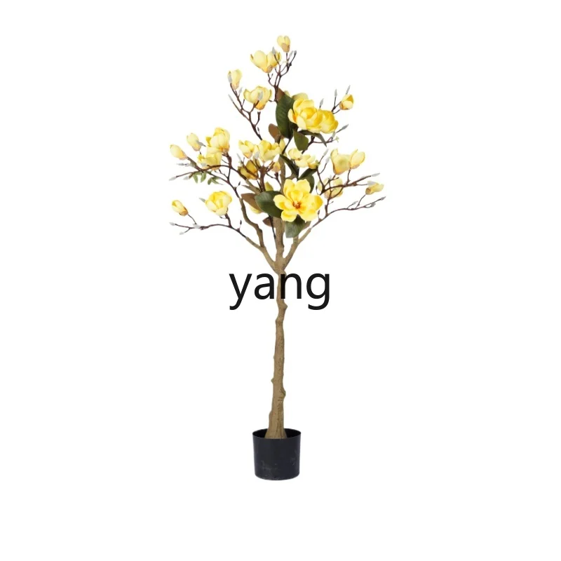 

CX High Simulation Artificial Flower Tree Cotton Magnolia Floor Fake Trees Green Plant Bonsai Decoration