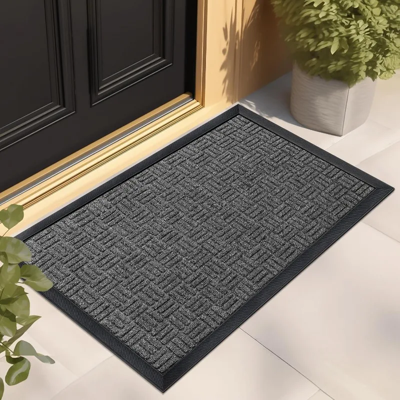 Front Door Mat Dirt Trapper Waterproof Super Absorbent Door Mat for Entryway Outside Patio Porch, 73