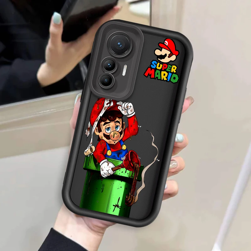 Mario Cartoon Popular Eye Ladder For Xiaomi MI 14 12T 11 Lite Poco M3 X5 X4 F5 F4 F3 F2 GT Pro 5G Soft Phone Case