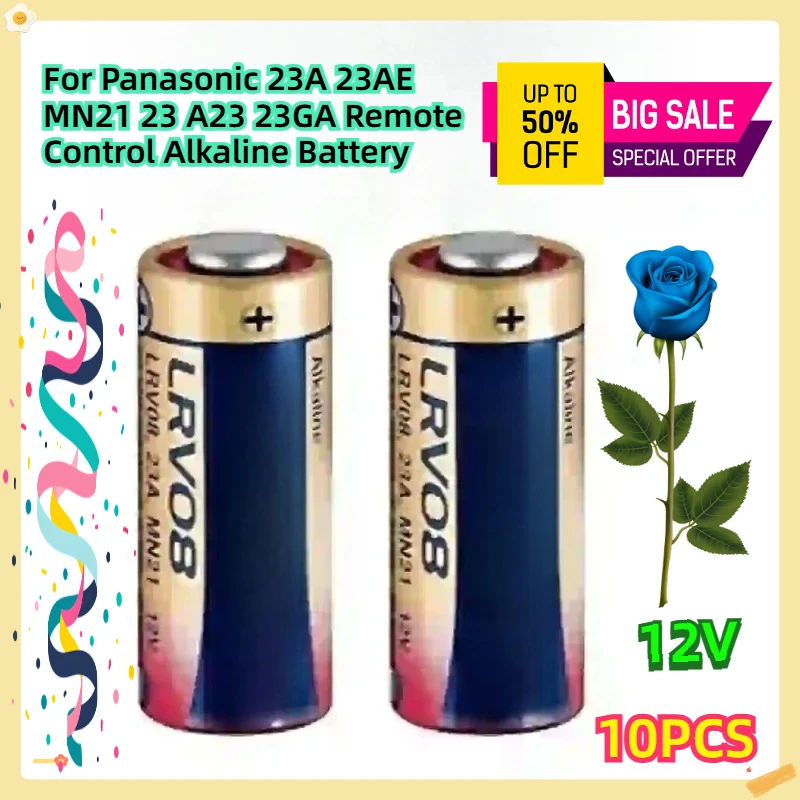 

10pcs 12V For Panasonic 23A 23AE MN21 23 A23 23GA Remote Control Alkaline Battery
