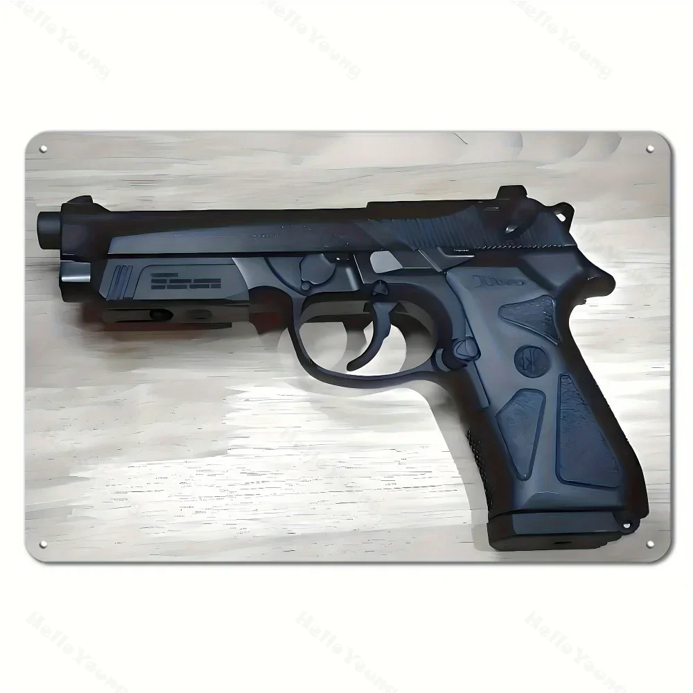 Vintage Beretta 90TWO Metal Wall Art. Iron Decor. Ideal for Garage, Hotel, Enthusiasts. Reusable Home Accent Piece.