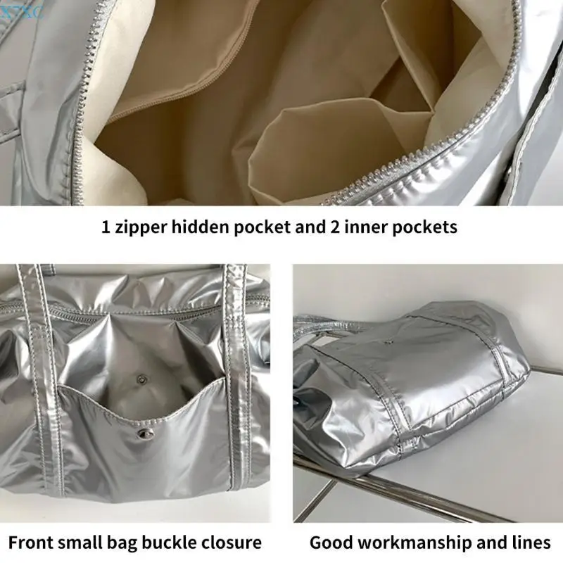 

X7XC Ladies Fashion Spacious Shoulder Bag Simple Solid Color Large Capacity Handbag Underarm Bag for Shopping and Work Travel