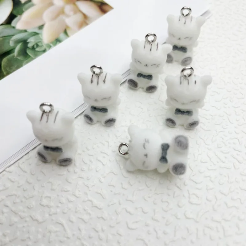 30Pcs 3D Cute Cow Koala Cat Charms kawaii Animal Resin Pendant For Making Diy Earrings Keychain Handmade Accessories Supplies