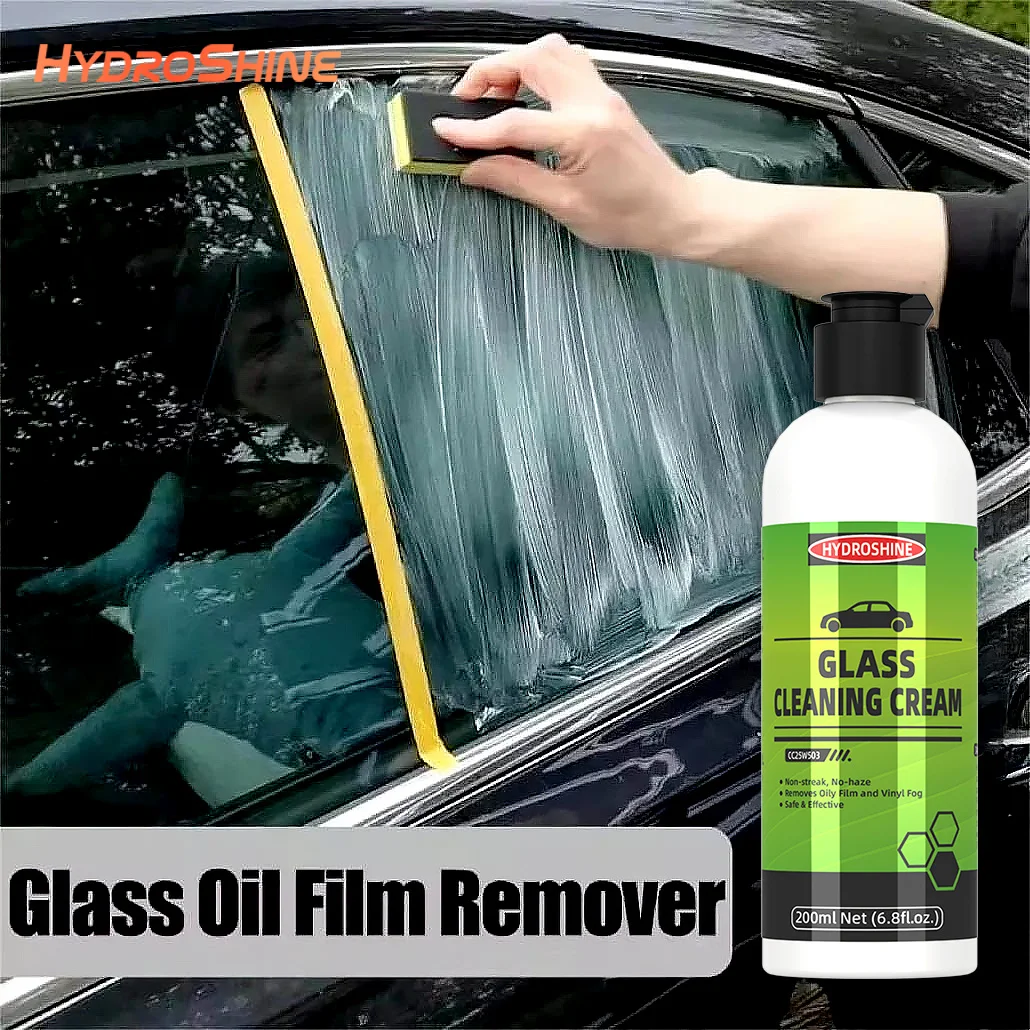 Hydroshine Car Glass Oil Film Remover Cream Windscreen Cleaner Streak-Free Water Stain Removal Cream Paste Automotive Oil Stain