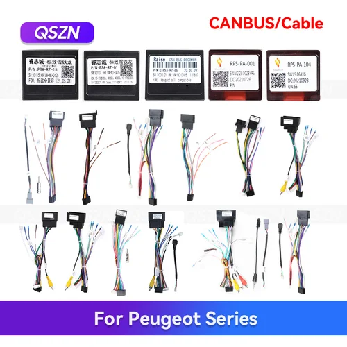 QSZN para PEUGEOT 307/206/207/405/406/4008/5008 Cable de Radio de coche arnés de cableado de alimentación adaptador de instalación estéreo decodificador Canbus