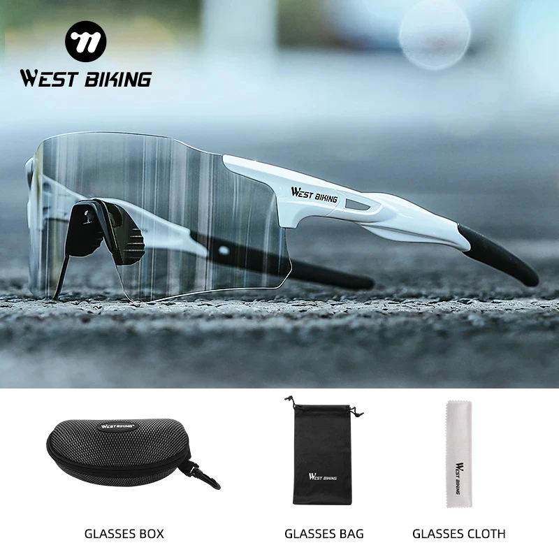 WEST BIKING Polarized Photochromic Bike Glasses Outdoor UV400 Bicycle Eyewear Sunglasses Sports MTB Road Cycling Glasses Goggles