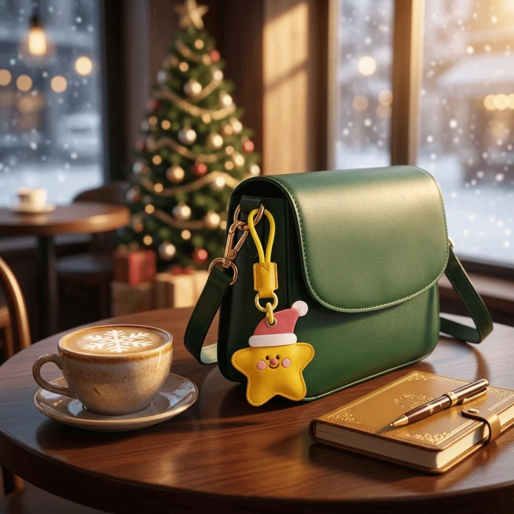 Leather Material Leather Key Ring Lightweight Compact Cartoon-Shaped Key Ring Well-Crafted Portable Holiday Present