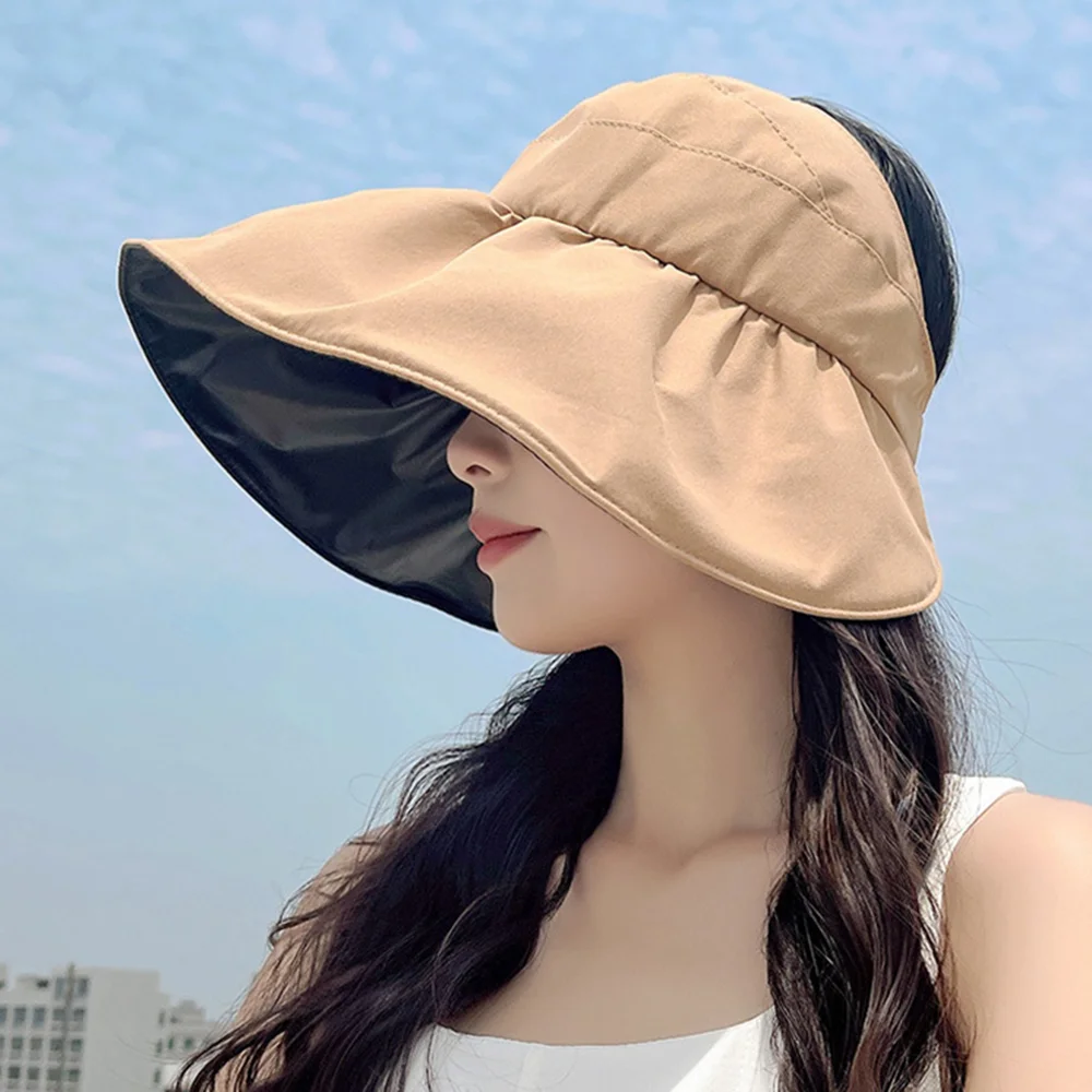 2023Summer Sunshade Hat UV Protection Sunscreen Sun Hat Fisherman Hat for Women Outdoor Beach Soft Foldable Wide Brim Bucket Cap