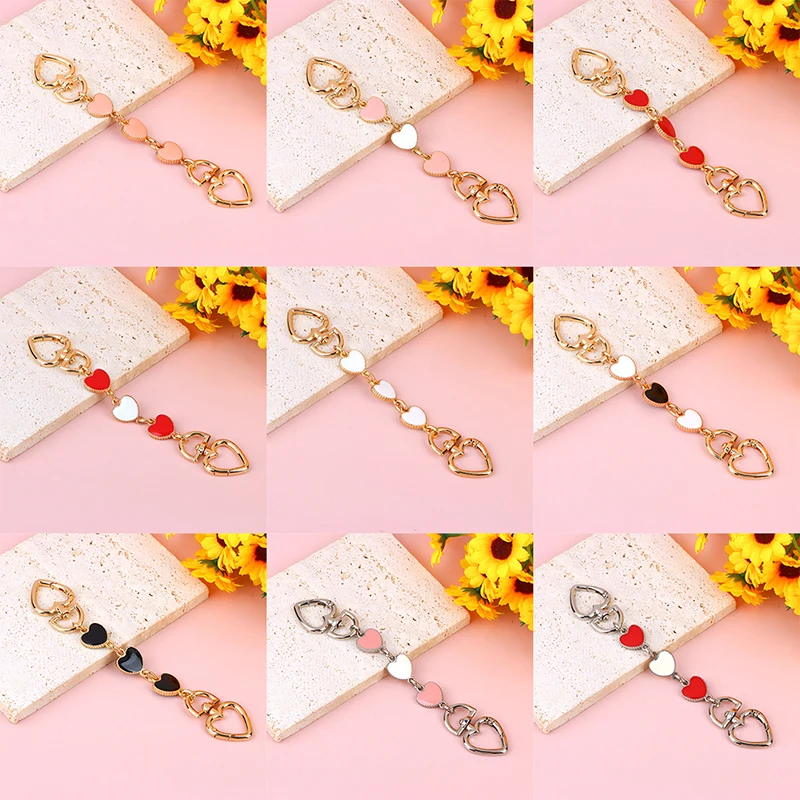 Bag Extension Chain Crossbody Purse Heart-shaped Chain Strap Handbag Hanging Buckle DIY Chain Charm Shoulder Bag Accessories