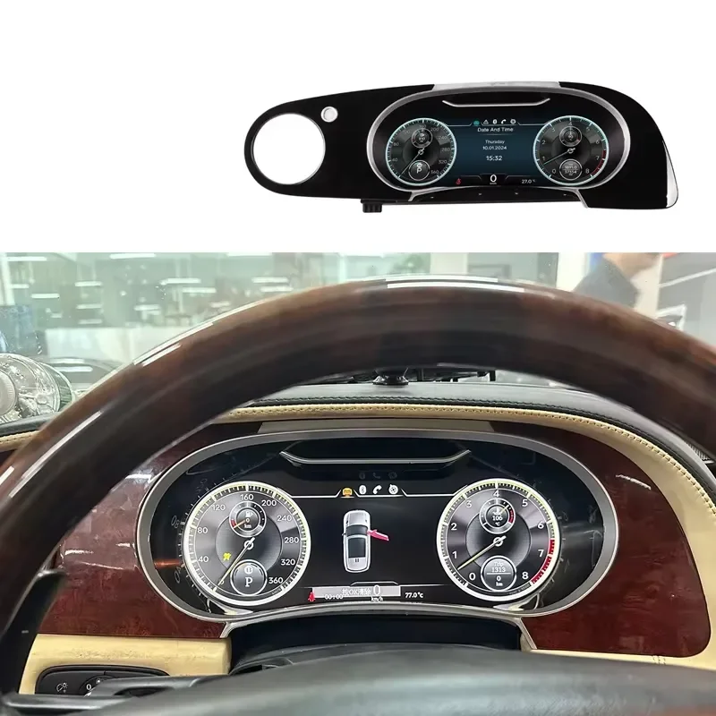 LCD Digital Cluster Speedometer Instrument Panel for Flying Spur Continental GT 2005-2019 New Upgrade Auto Meter