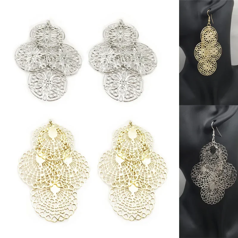 

Engood 60 шт. многослойные полые круглые пуговицы из сплава DIY ювелирные изделия серьги ожерелье подвески швейная отделка и украшения ремесло