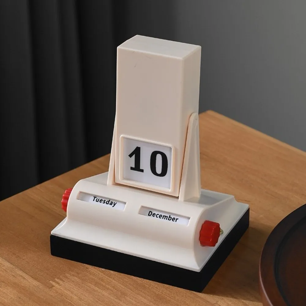

Tabletop Ornament Light Luxury Flip Calendar Retro Decorative Rotating Calendar Plastic Nordic Desk Calendar Office