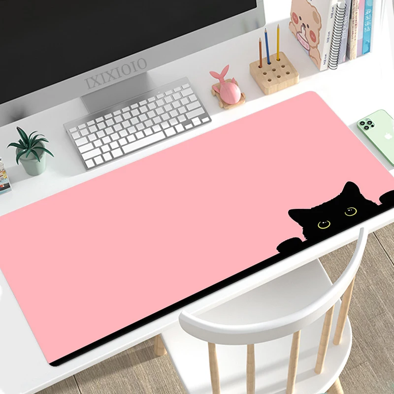 Gato kawaii pata mouse pad gamer xl novo computador em casa personalizado mousepad xxl tapetes de mesa antiderrapante macio de borracha natural