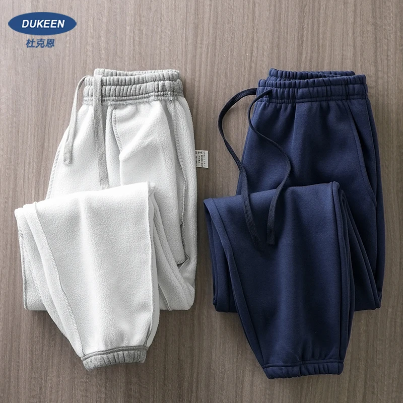 DUKEEN 500G ヘビーウェイト メンズ フリース ジョガー スウェットパンツ 秋冬 ベーシック 無地 厚手 スポーツ ロングパンツ メンズ服