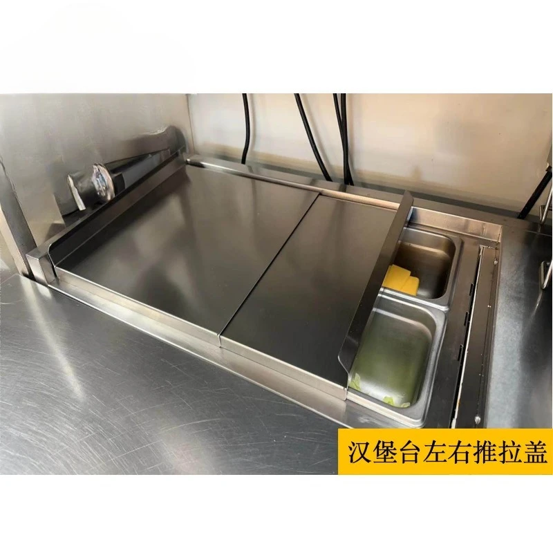 Hamburg table stainless steel cover left and right push-pull cover anti-foreign body cover
