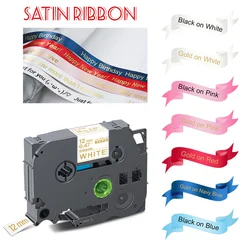 12mm Satin Ribbon Compatible Brother Labeling Machine RE34 RN34 R234 RW34 R231 for Brother P-Touch Labeller PT-100H Gift Packing