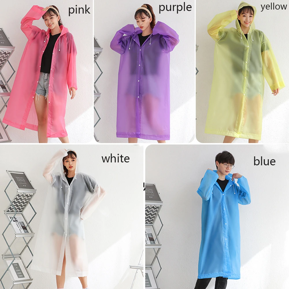 1pcsFashion Adult Waterproof Long Raincoat Women Men Rain Coat Hooded For Outdoor Hiking Travel Fishing Climbing Thickened ponch