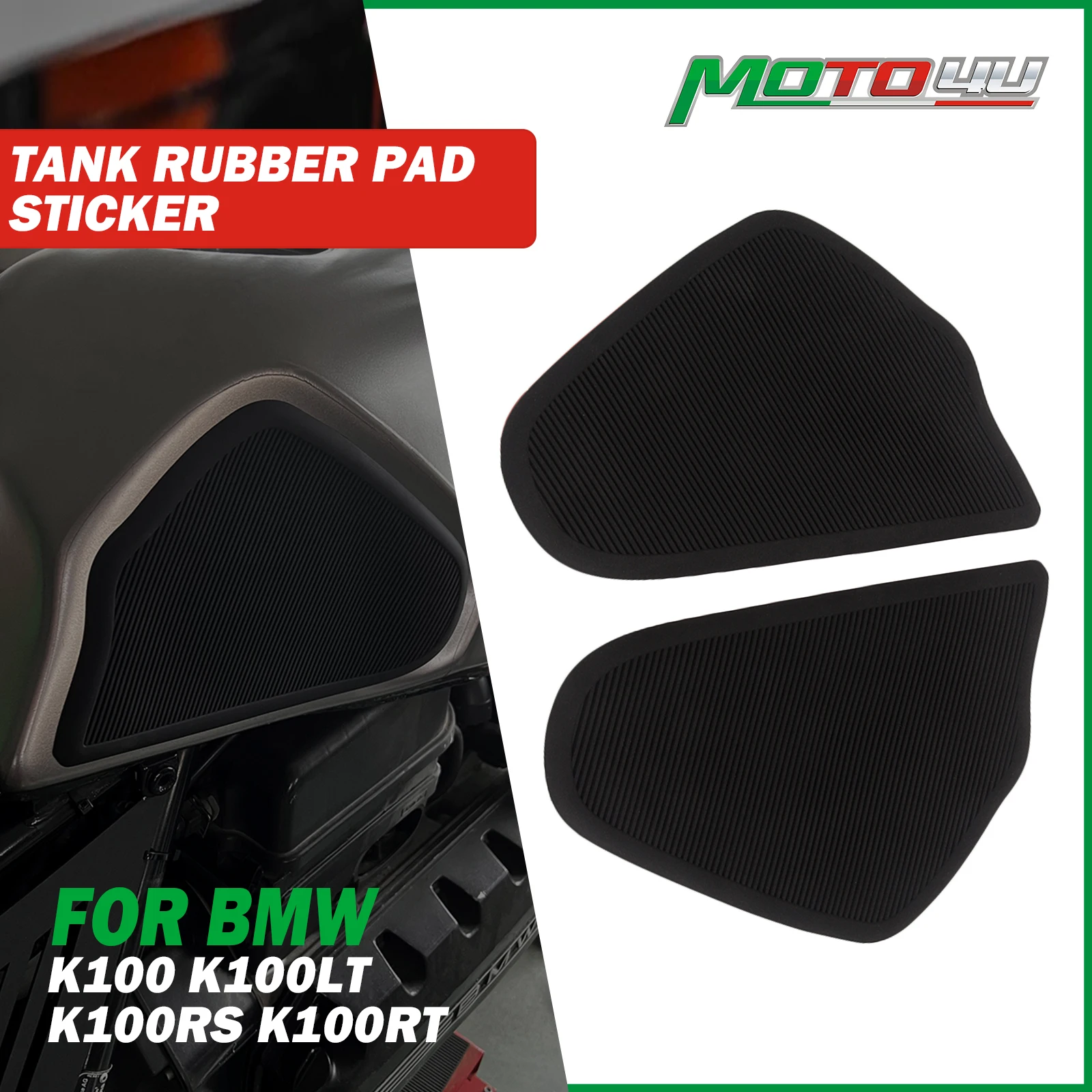 For BMW K100 K100LT K100RS K100RT K 100 Tank Rubber Pad Sticker Protect Knee Grip Decal Non-slip Stickers Motorcycle Accessories