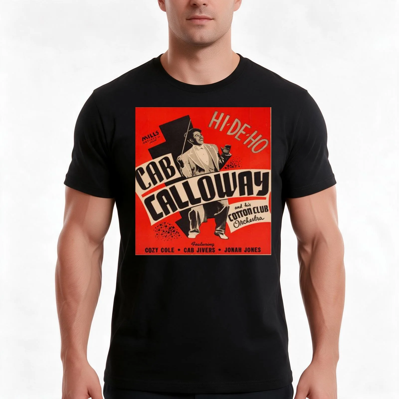 HI-DI-HO Cab Calloway T-Shirt, Summer Casual Cotton Tee, Oversized Streetwear Tops, Vintage Graphic Print, Unisex Men Women