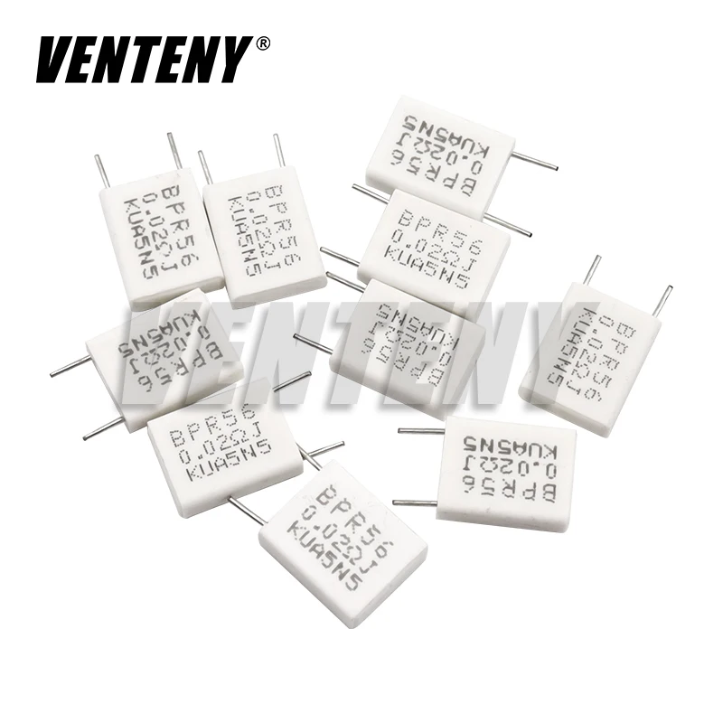 10pcs BPR56 5W 0.01 0.05 0.1 0.15 0.22 0.25 0.33 0.5 ohm Non-inductive Ceramic Cement Resistor 0.1R 0.15R 0.22R 0.25R 0.33R 0.5R