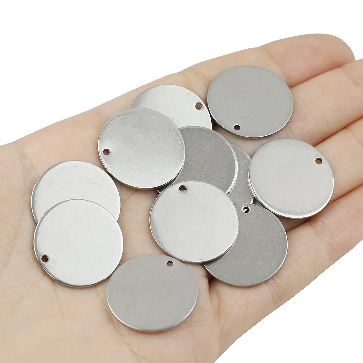 10/20/30Pcs Stainless Steel Round Shaped 8-30mm Stamping Blank Tag Charms Pendants For DIY Bracelets Necklaces Jewelry Making