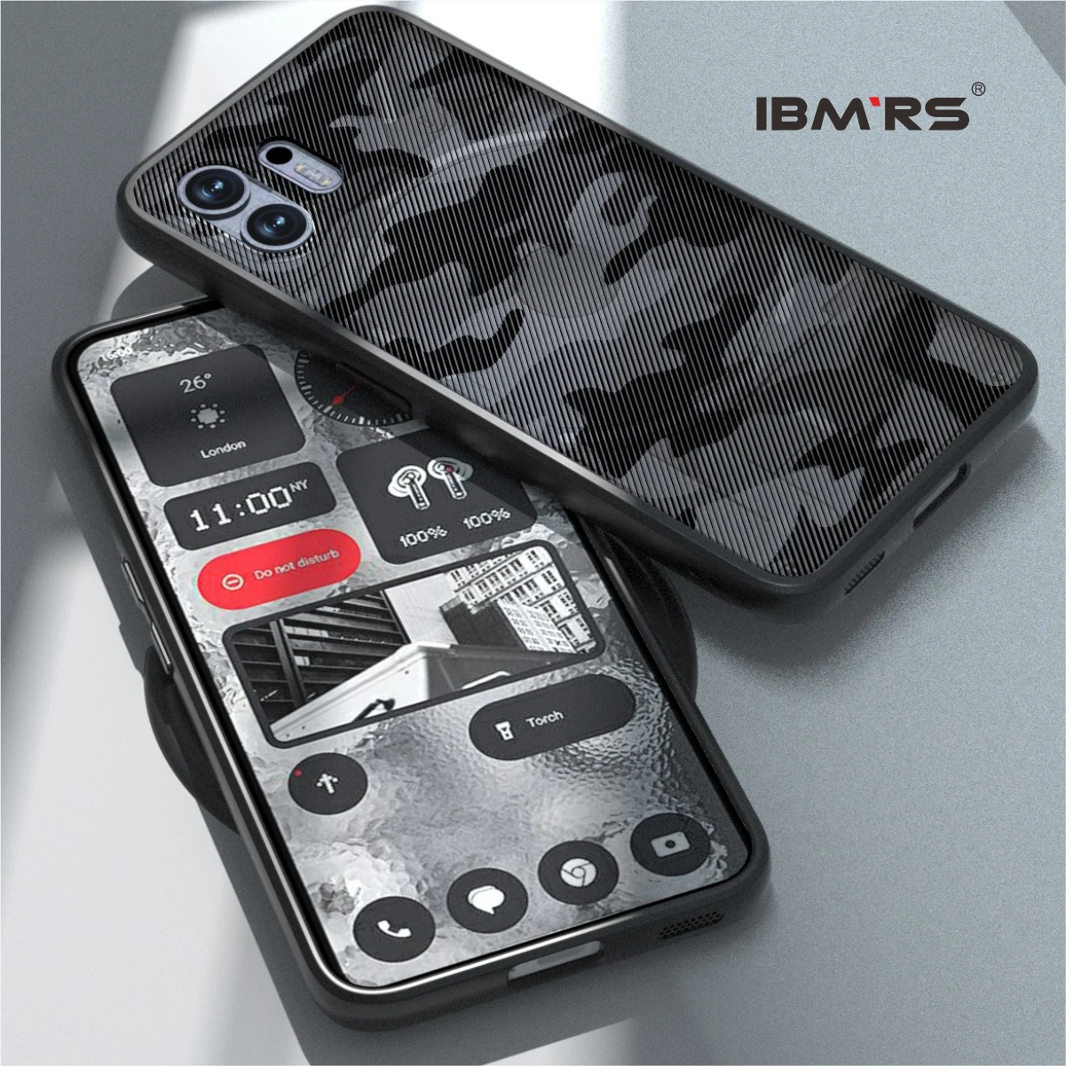 IBMRS Compatible with Nothing Phone 2 Case , camo Shockproof Bumper Transparent Phone Cover for Women, Men - Clear