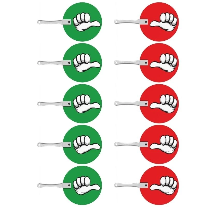  10 Pcs/Set Thumb Up Thumbs Down Classroom Tuning Paddle Yes or No Paddle True False Paddle for School Classroom