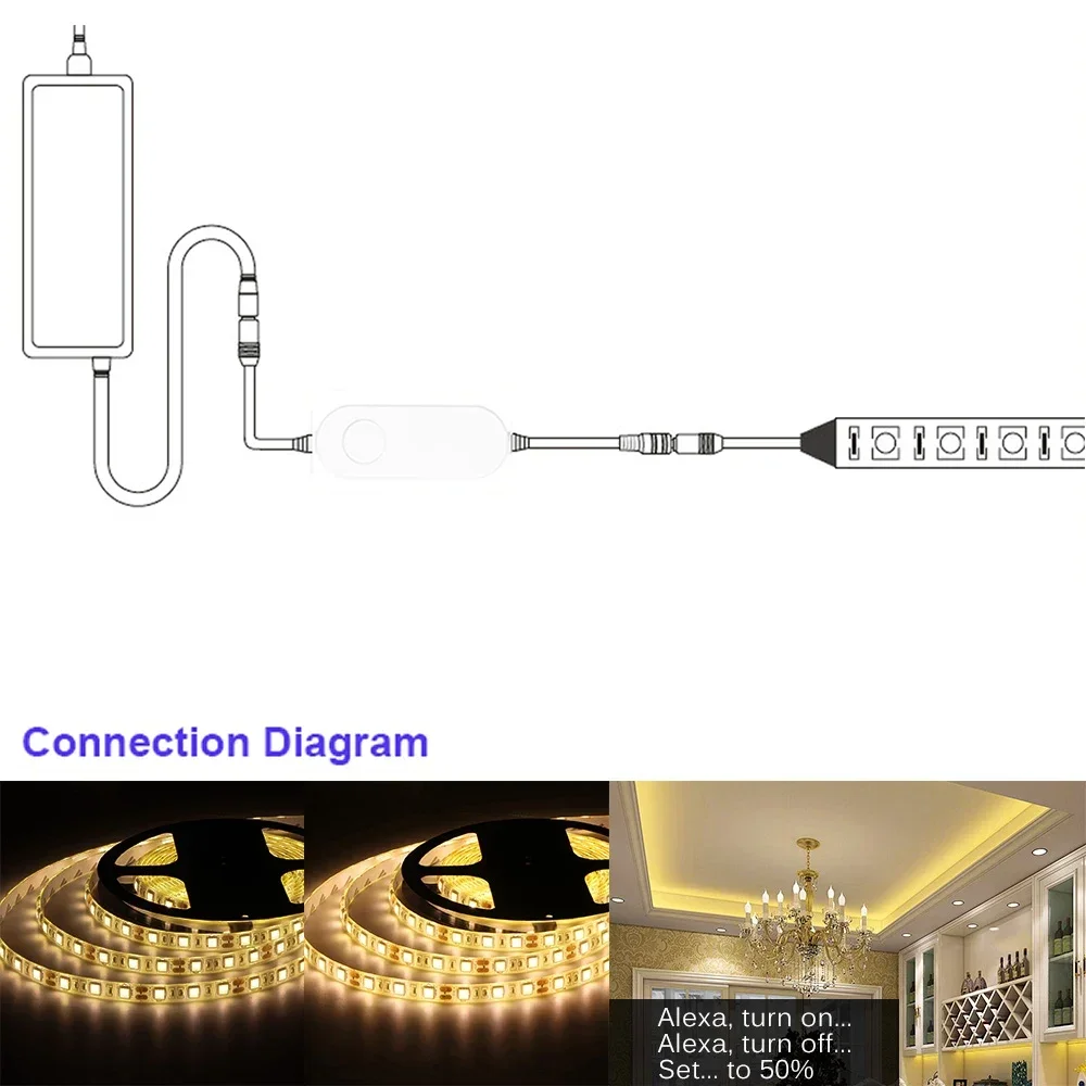 DC12V-24V 미니 Zigbee 조명 조광기, 5050 3528, 단색 LED 스트립 조명, LED 조광 컨트롤러, Alexa Smartthings와 함께 작동