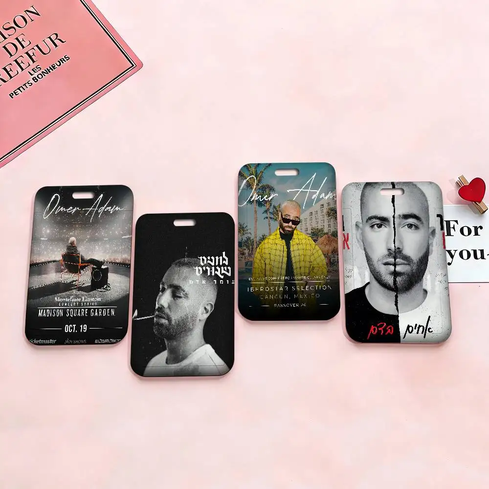 Singer Omer Adam 1pc Credit Card Holders Bank Card Neck Strap Card Bus ID Holder Students Identity Badge With Lanyard