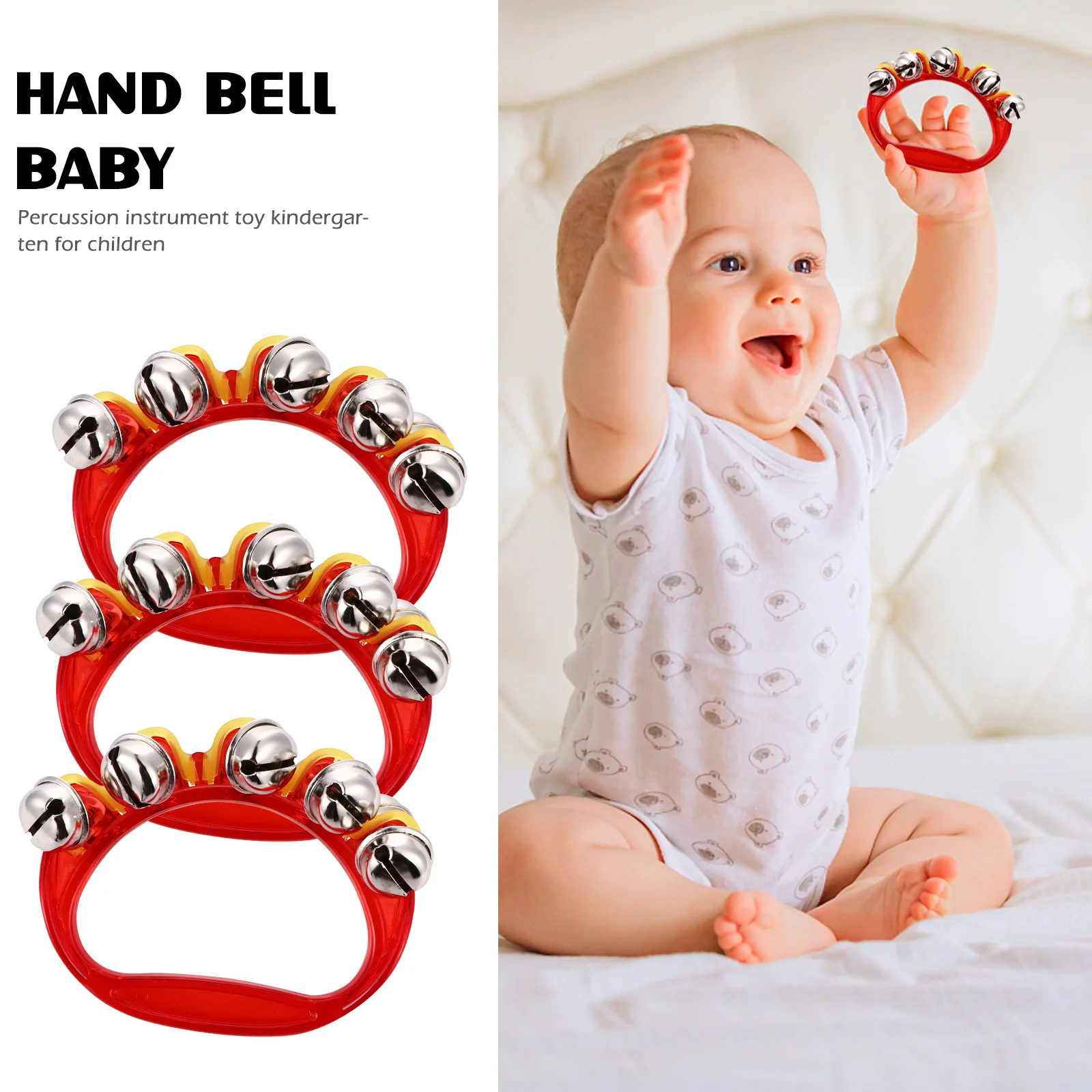 

3Pcs Hand Rattle Creative Colorful Plastic Infant Educational Plaything Early Development Stimulating Baby Response Percussion